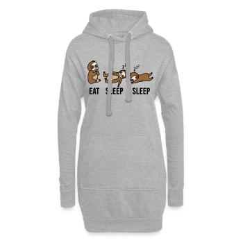 Schlafen Tier Spruch Faul Müde Faultier Säugetier - Hoodie-Kleid - Grau meliert - Vorne