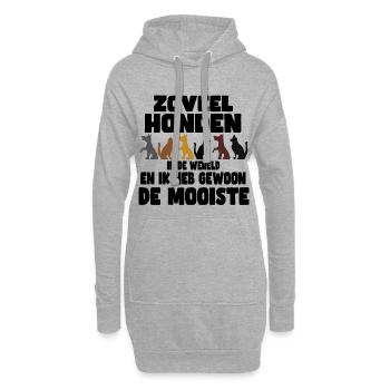 So viele Hunde und ich habe den schönsten Hund* - Hoodie-Kleid - Grau meliert - Vorne