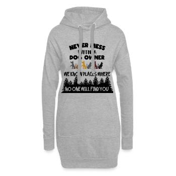 Ein Hundebesitzer kennt gute Verstecke * - Hoodie-Kleid - Grau meliert - Vorne
