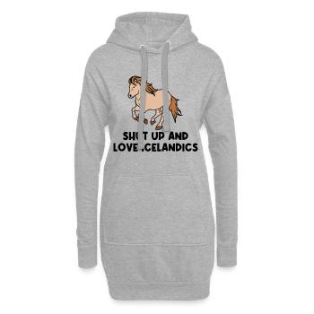 Chevaux islandais Cheval Amour Chevaux Déclaration Galop - Sweat-shirt à capuche long Femme - gris chiné - Devant