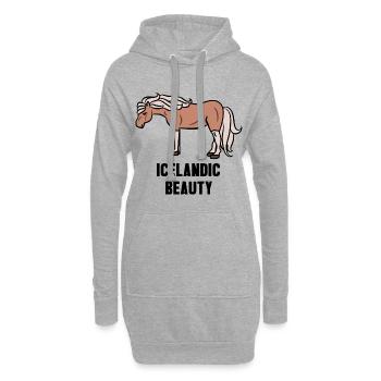 Islandpferde Statement Pferde Araber Reiten - Hoodie-Kleid - Grau meliert - Vorne