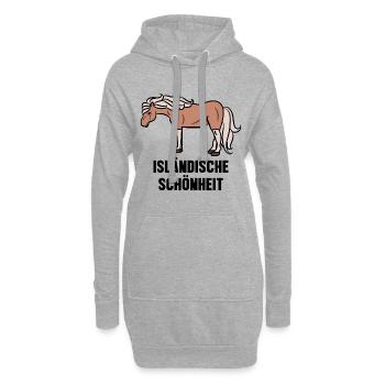 Chevaux Chevaux islandais Déclaration Cheval Fou - Sweat-shirt à capuche long Femme - gris chiné - Devant