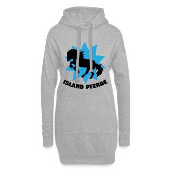 Reiten Islandpferde Haflinger Statement Pferde - Hoodie-Kleid - Grau meliert - Vorne