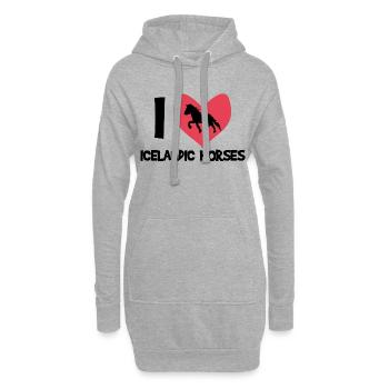 Islandpferde Ich Liebe Pferde Herz Statement - Hoodie-Kleid - Grau meliert - Vorne