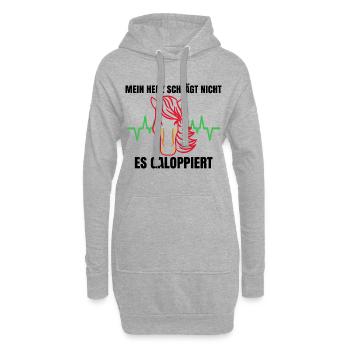 Cool Islandpferde Statement Pferdefan Gallop - Hoodie-Kleid - Grau meliert - Vorne