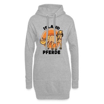Chevaux galops Chevaux islandais Cheval Amour Dire - Sweat-shirt à capuche long Femme - gris chiné - Devant