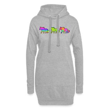 Gallop cheval amoureux chevaux amour chevaux islandais - Sweat-shirt à capuche long Femme - gris chiné - Devant