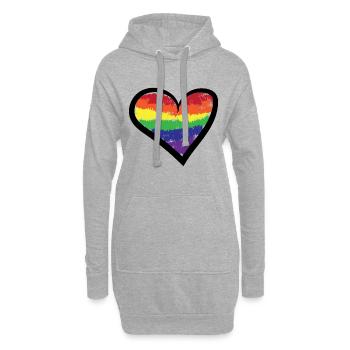 Rainbow Heart Bisexuel Lgbt Sexualité Gay - Sweat-shirt à capuche long Femme - gris chiné - Devant