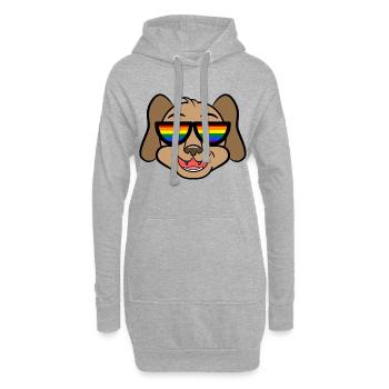 Cool Hund Lgbt Regenbogen Lesben Homosexuell - Hoodie-Kleid - Grau meliert - Vorne