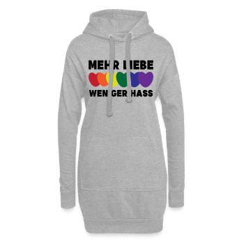 Lgbt Gleichberechtigung Statement Homosexuell Herz - Hoodie-Kleid - Grau meliert - Vorne