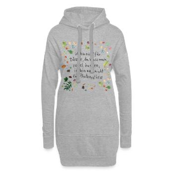 Laub mit Spruch - Hoodie-Kleid - Grau meliert - Vorne