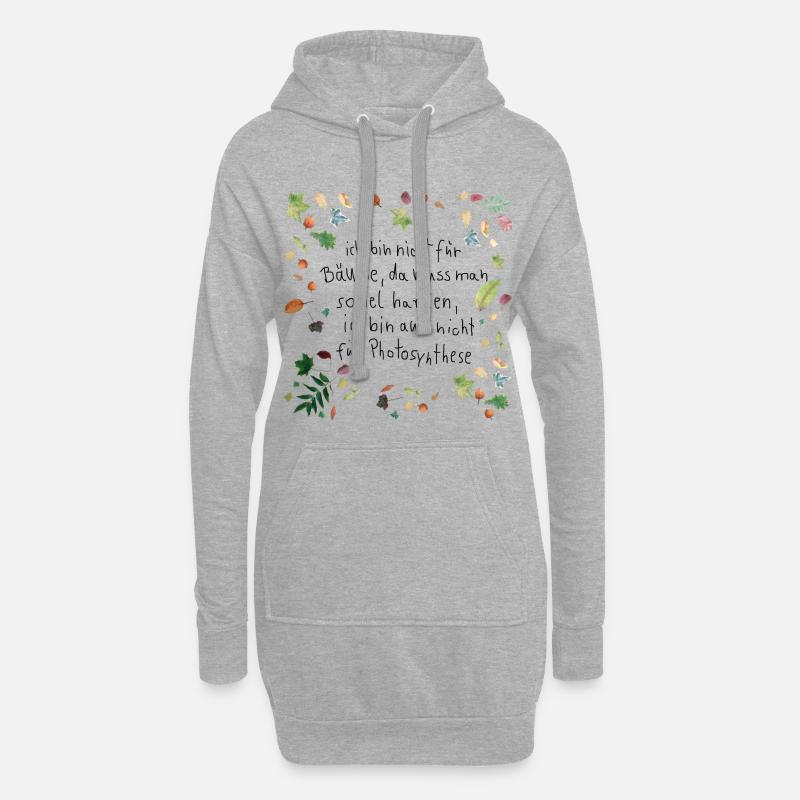 Laub mit Spruch - Hoodie-Kleid - Grau meliert