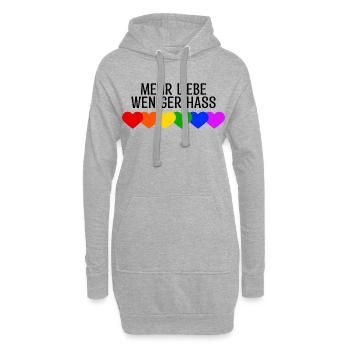 Regenbogen Herz Lgbt Bisexuell Statement - Hoodie-Kleid - Grau meliert - Vorne