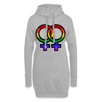 Fierté Mariage homosexuel Relation LGBT - Sweat-shirt à capuche long Femme - gris chiné - Devant