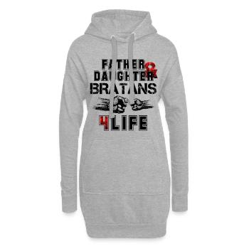 Vater und Tochter Bratans fürs Leben Geschenk - Hoodie-Kleid - Grau meliert - Vorne