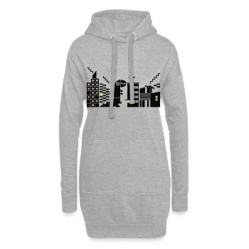 Monster trifft Bauhaus L Black - Hoodie-Kleid - Grau meliert - Vorne