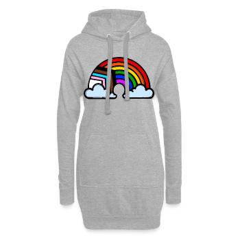 Relation d’égalité entre LGBT Homo Arc-en-ciel - Sweat-shirt à capuche long Femme - gris chiné - Devant