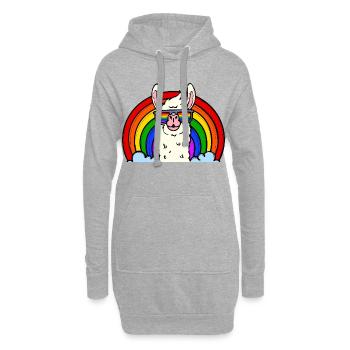 Bisexuell Lama Lgbt Regenbogen Menschenrechte Gay - Hoodie-Kleid - Grau meliert - Vorne