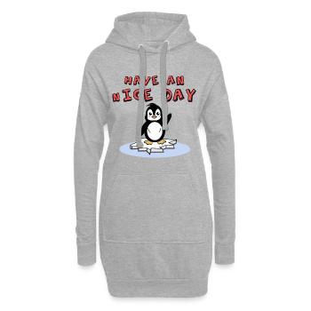 Oiseau Glace Froid Arctic Animal Penguin Seabird Zoo - Sweat-shirt à capuche long Femme - gris chiné - Devant