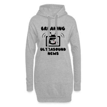 Déclaration de grossesse de bébé cardiaque - Sweat-shirt à capuche long Femme - gris chiné - Devant