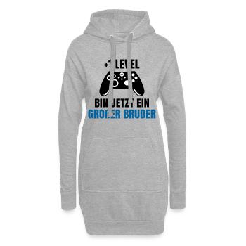 Schwangerschaft Schwanger Babybauch Statement - Hoodie-Kleid - Grau meliert - Vorne