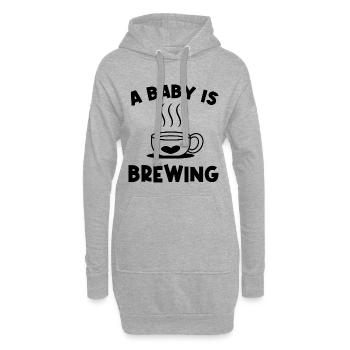 Grossesse Bébé Ventre Grossesse Déclaration Bébé - Sweat-shirt à capuche long Femme - gris chiné - Devant