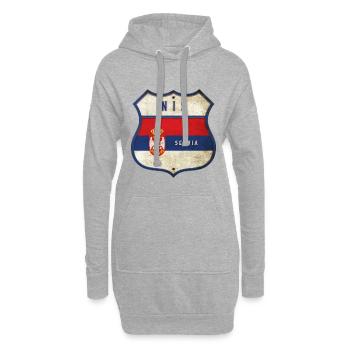 Design du drapeau de la Serbie de Niš - Sweat-shirt à capuche long Femme - gris chiné - Devant