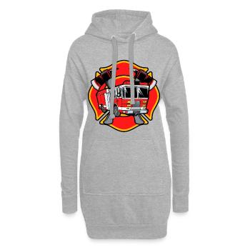 Pompier Pompier Protection contre l’incendie Sauveteur de brigade incendie - Sweat-shirt à capuche long Femme - gris chiné - Devant