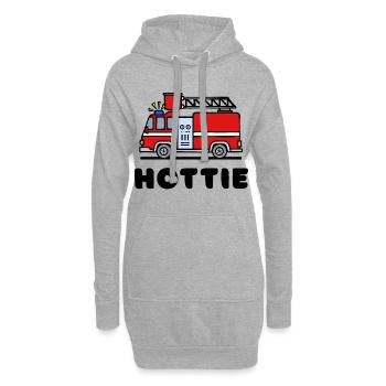 Feuerwehr Feuerwehrauto Brandschutz Spruch - Hoodie-Kleid - Grau meliert - Vorne
