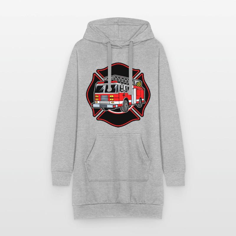 Fire brigade fire engine fire protection extinguishing work Hoodie Dress