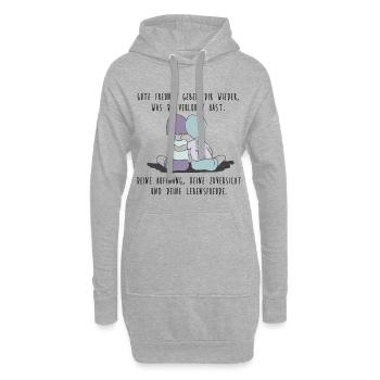 Gute Freunde, Freundschaft, Lieblingsmensch - Hoodie-Kleid - Grau meliert - Vorne