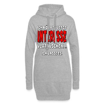SPRUCH KOMMUNIKATION - INTERESSE VORTÄUSCHEN PARTY - Hoodie-Kleid - Grau meliert - Vorne
