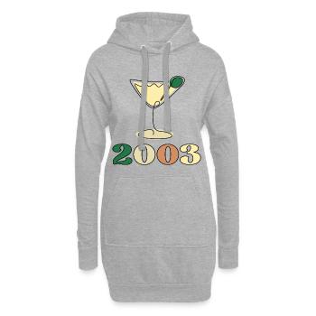 GEBURTSJAHR 2003 - Linienzeichnung - Hoodie-Kleid - Grau meliert - Vorne