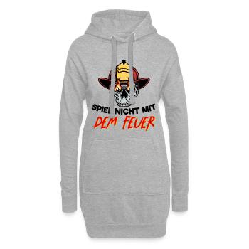 Feuerwehrhelm Statement Feuerwehr Brandschutz - Hoodie-Kleid - Grau meliert - Vorne