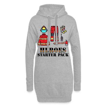 Feuerwehrhelm Lebensretter Statement Feuerwehr - Hoodie-Kleid - Grau meliert - Vorne