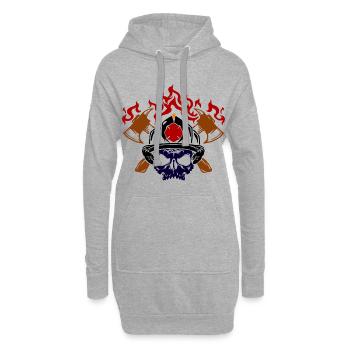 Brennen Feuerwehrhelm Feuerwehr Brandschutz - Hoodie-Kleid - Grau meliert - Vorne