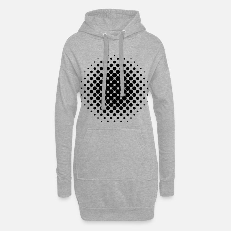 Black Dots - Hoodie-Kleid - Grau meliert