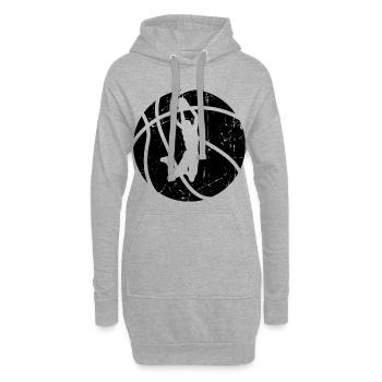 Basketteur - Sweat-shirt à capuche long Femme - gris chiné - Devant