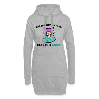 Manga Popkultur Statement Anime Japanisch - Hoodie-Kleid - Grau meliert - Vorne