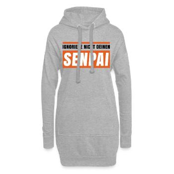 Manga Popkultur Statement Anime Asiatisch Kanji - Hoodie-Kleid - Grau meliert - Vorne