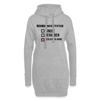 Anime Popkultur Asiatisch Manga Statement - Hoodie-Kleid - Grau meliert - Vorne