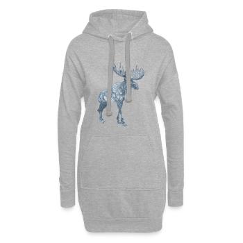 Elch Skulptur Schweden - Hoodie-Kleid - Grau meliert - Vorne