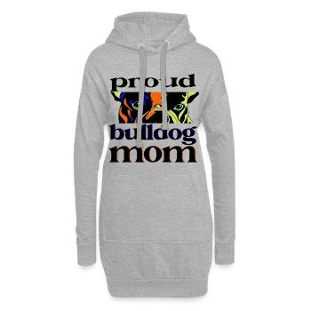 Proud Bulldog Mom Pop Art Design - Sweat-shirt à capuche long Femme - gris chiné - Devant