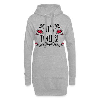 Déclaration familiale Grossesse Bébé enceinte - Sweat-shirt à capuche long Femme - gris chiné - Devant