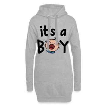 Déclaration de la famille enceinte Grossesse Bébé - Sweat-shirt à capuche long Femme - gris chiné - Devant