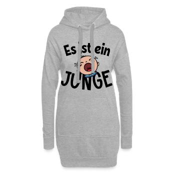 Schwanger Familienglück Statement Babybauch - Hoodie-Kleid - Grau meliert - Vorne