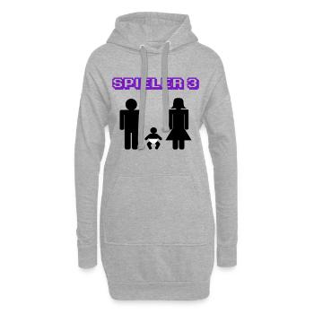 Déclaration des parents enceintes Famille Bonheur Bébé - Sweat-shirt à capuche long Femme - gris chiné - Devant