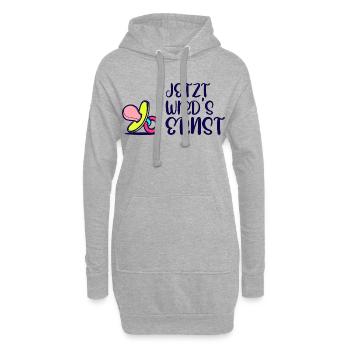 Elternschaft Eltern Geburt Statement Schwanger - Hoodie-Kleid - Grau meliert - Vorne