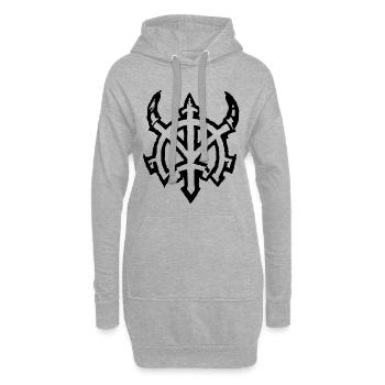 Symbol vikings avec corne, noir - Sweat-shirt à capuche long Femme - gris chiné - Devant