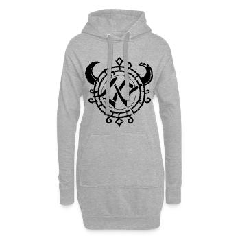 Symbol vikings avec corne, noir - Sweat-shirt à capuche long Femme - gris chiné - Devant